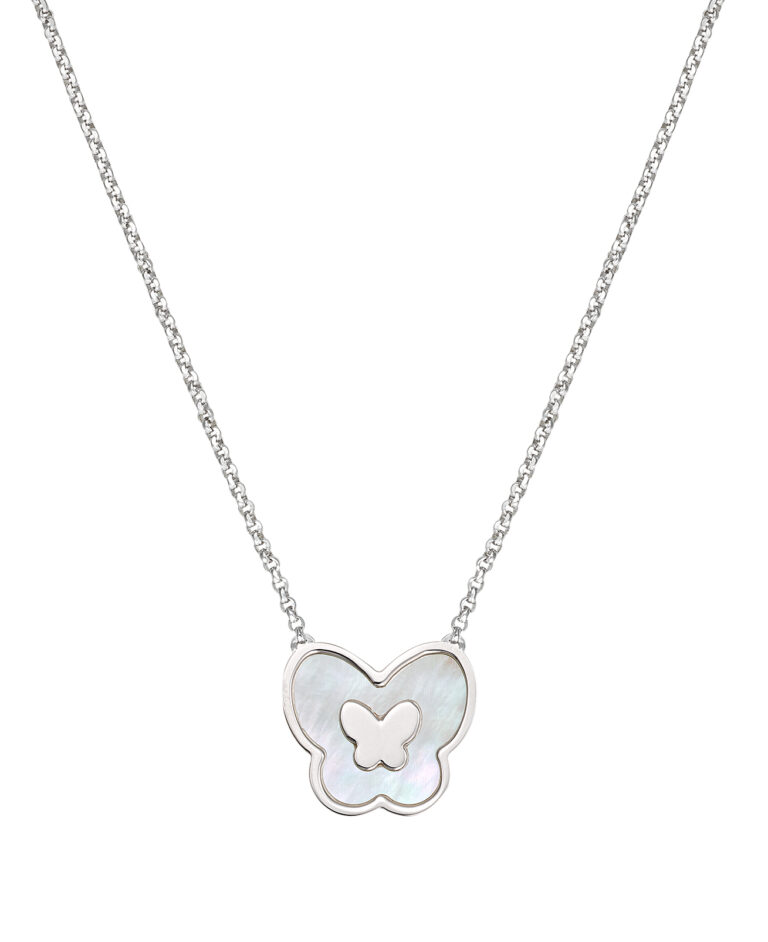 Collier Argent Papillon Nacre Mademoiselle Go 600034