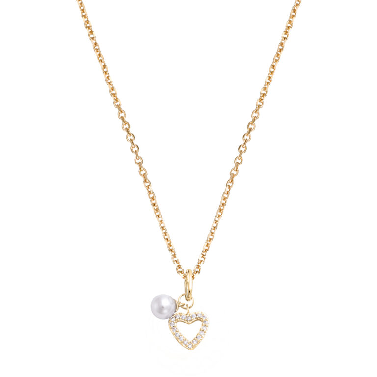 Collier Plaqué Or Cœur et Perle Mademoiselle Go 604010