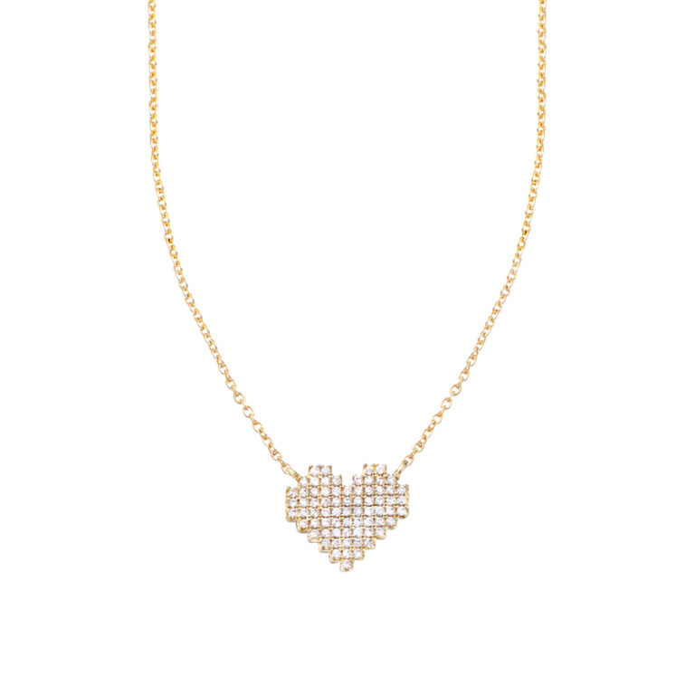 Collier Plaqué or Cœur Empierré Mademoiselle Go 604022