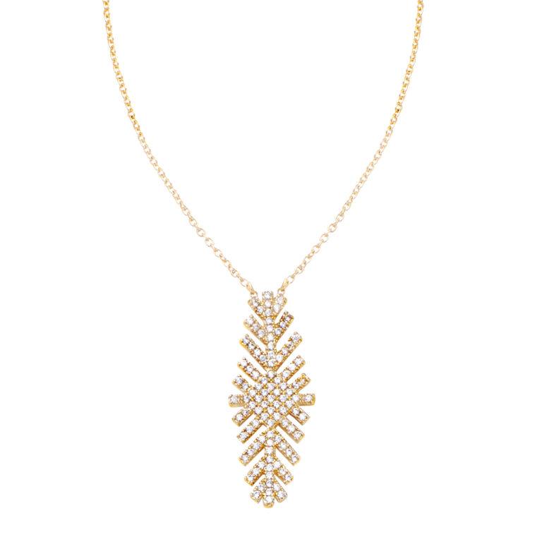Collier Plaqué Or Plume Mademoiselle Go 604025