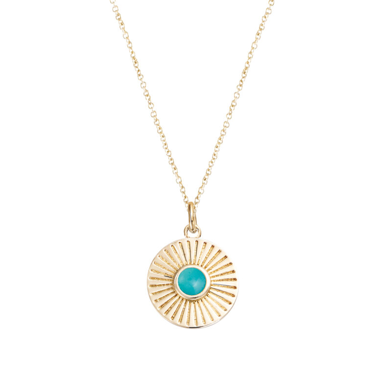 Collier Plaqué Or Pendentif Pierre Bleue Mademoiselle Go 604037