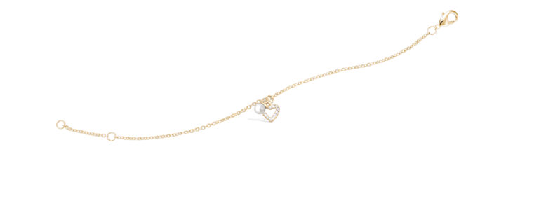 Bracelet Plaqué Or Cœur et Perle Mademoiselle Go 605501