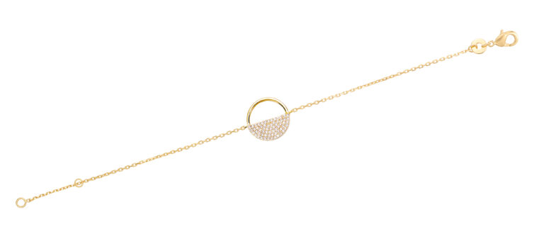 Bracelet Plaqué Or Cercle Demi Empierré Mademoiselle GO 605510