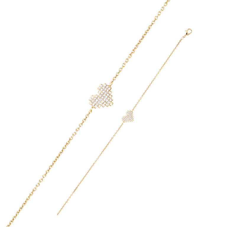 Bracelet Plaqué Or Cœur Empierré Mademoiselle Go 605519