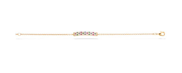 Bracelet Plaqué Or Baguette Empierré Mademoiselle Go 605521