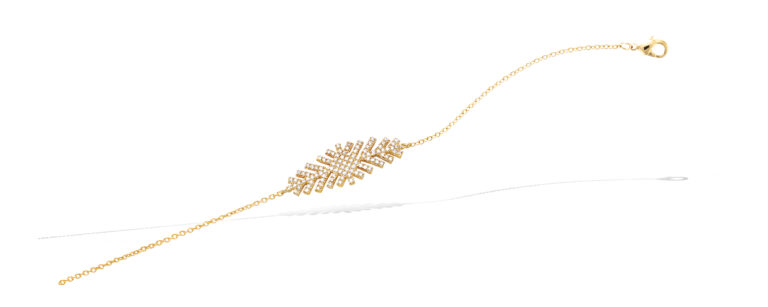 Bracelet Plaqué Or Plume Empierré Mademoiselle Go 605522