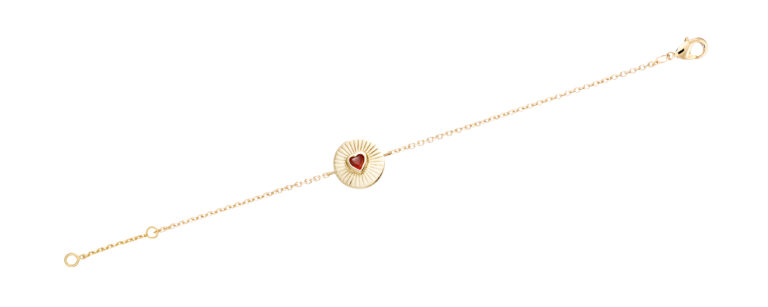 Bracelet Plaqué Or Cœur Rouge Mademoiselle Go 605523