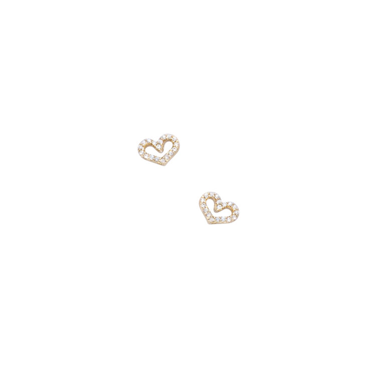 Boucles d'Oreilles Plaqué Or Cœur Mademoiselle Go 605536