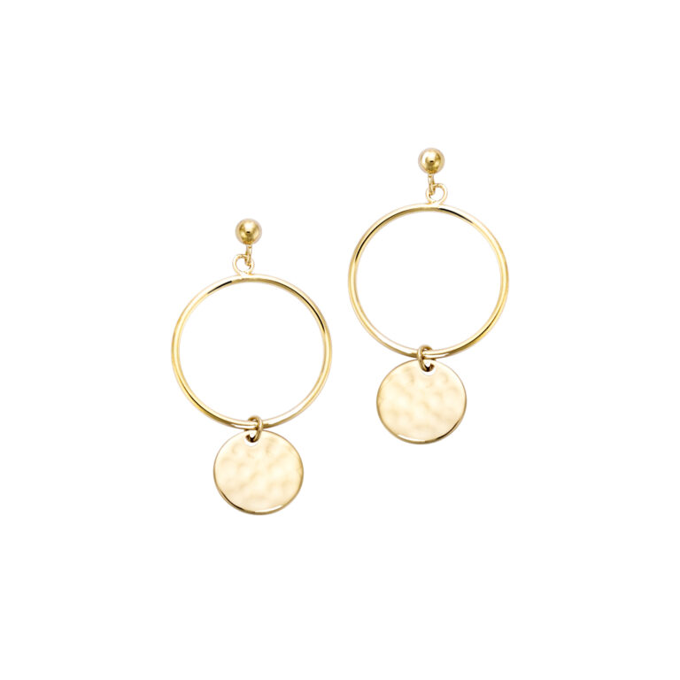 Boucles d'Oreilles Plaqué Or Martelées Mademoiselle Go 606503