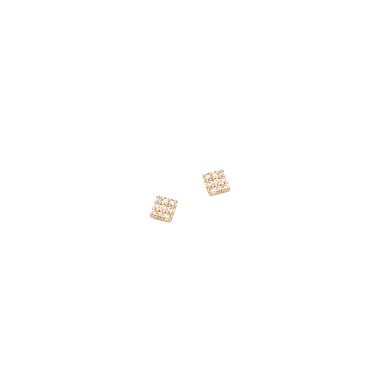 Boucles d'Oreilles Plaqué Or Carré Mademoiselle Go 606512