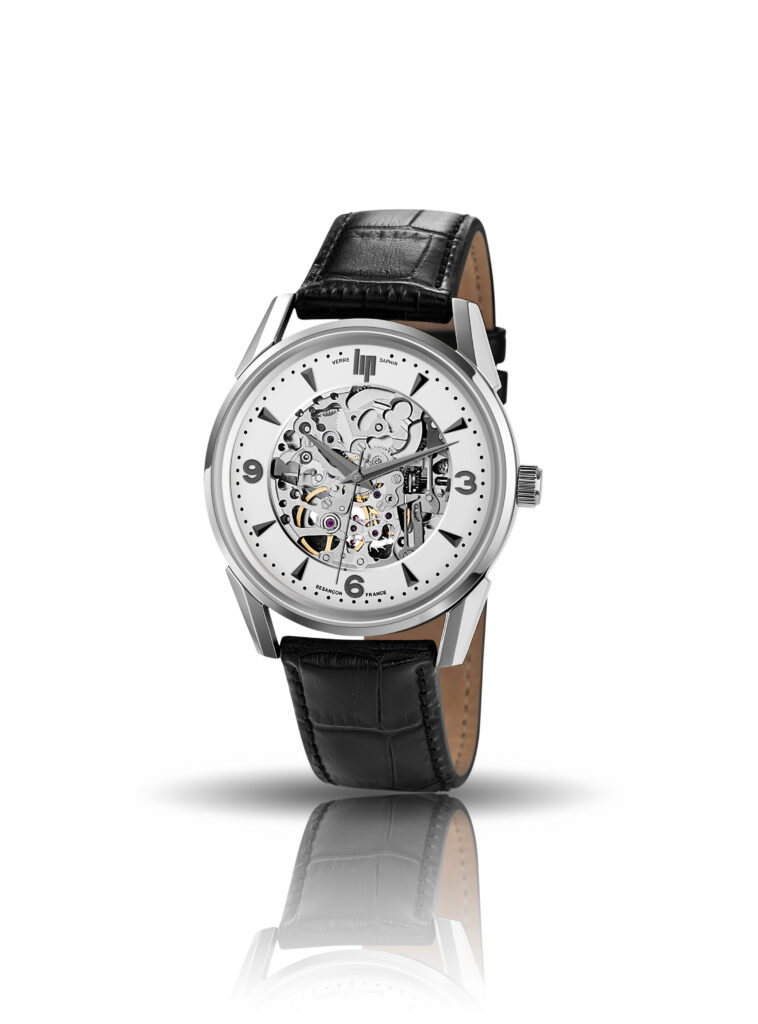 Montre Lip Homme Himalaya 1954 Automatique Squelette Cuir Noir 671248