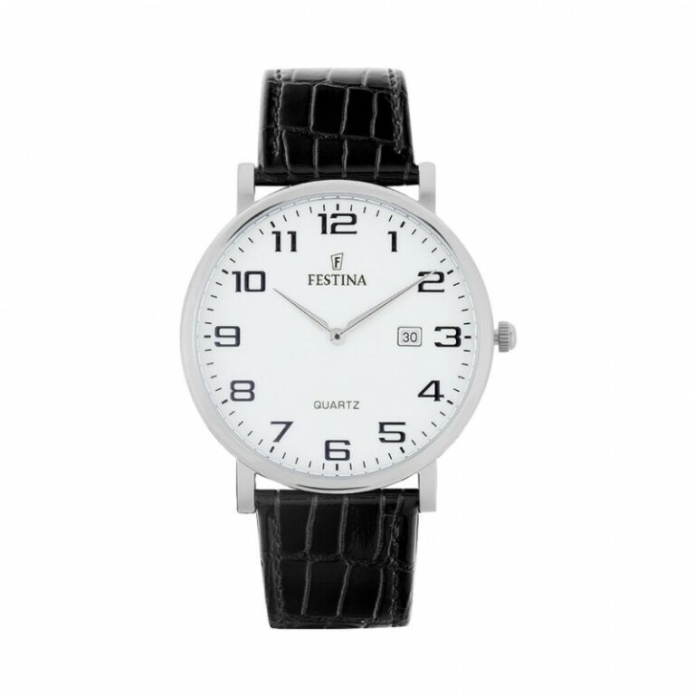 Montre Festina Homme Classique Acier Cuir Noir F16476/1