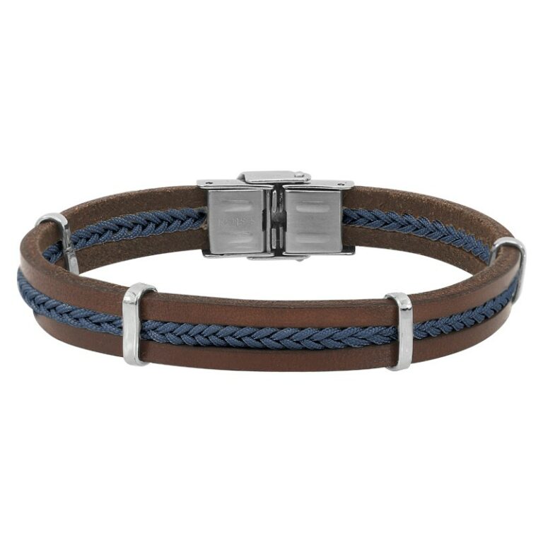 Bracelet Homme Elden Cuir Marron Bleu BA03-20-N-BM-20