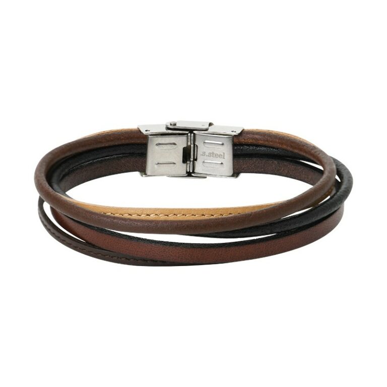 Bracelet Homme Elden Cuir Multi-Fils Beige Marron Noir BA11-19-BG-20