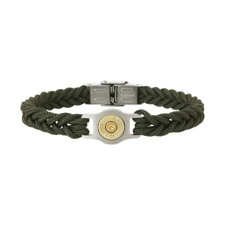 Bracelet Homme Elden Cordon Et Acier Kaki SB012-KK-20
