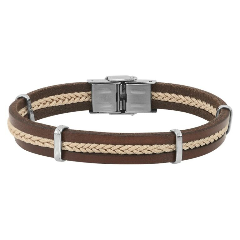 Bracelet Homme Elden Cuir Marron Beige BA03-20-N-MS-20