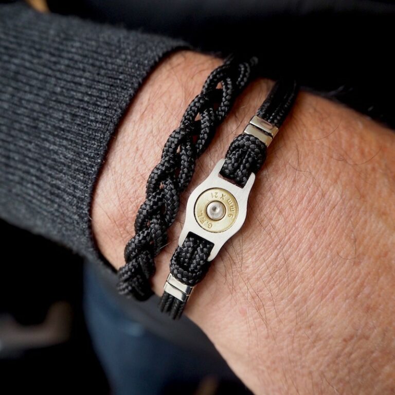 Bracelet Homme Elden Cordon Noir Et Acier Collection Bang Bang SB007-NOIR