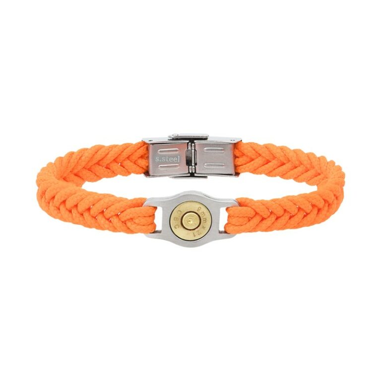 Bracelet Homme Elden Cordon Et Acier Orange Collection Bang Bang SB012-OG-20