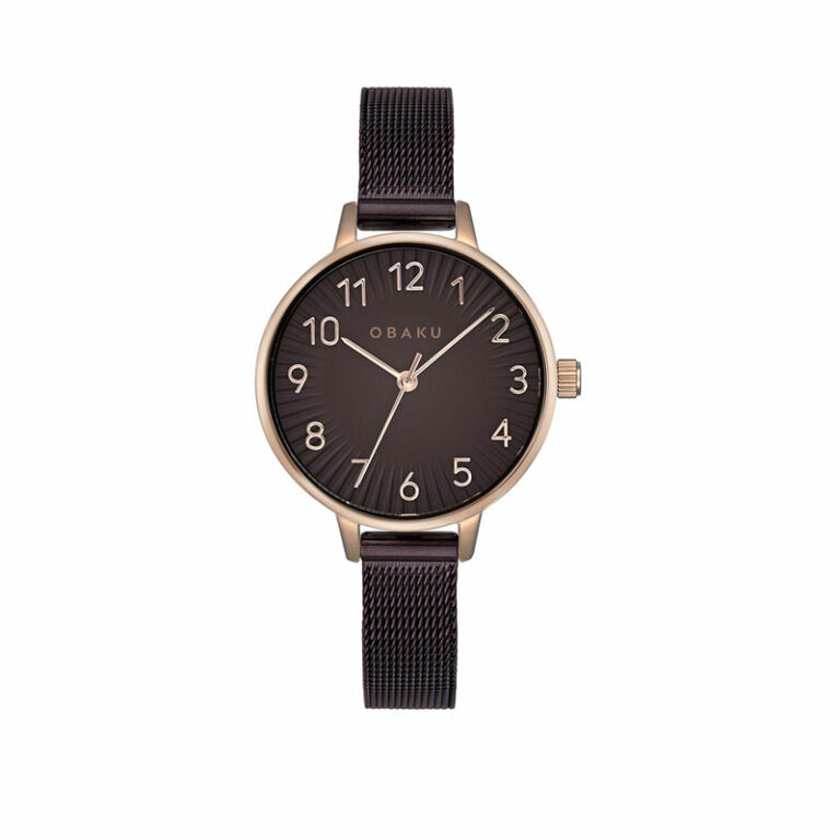 Montre Obaku Femme Acier Couleur Aubergine Collection Syren V237LXVNMN