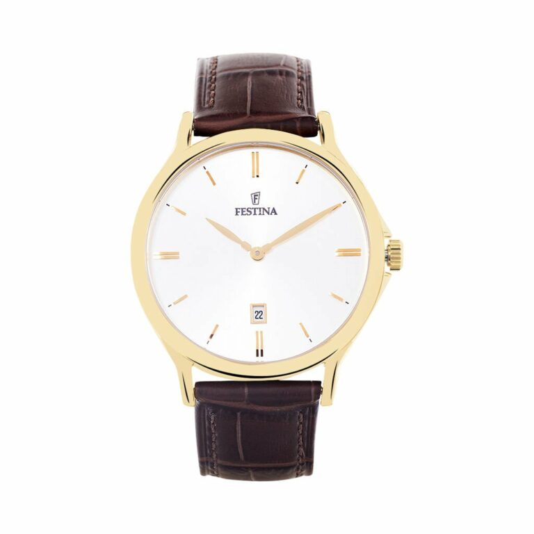 Montre Festina Homme Acier Doré Cuir Noir F16747/1