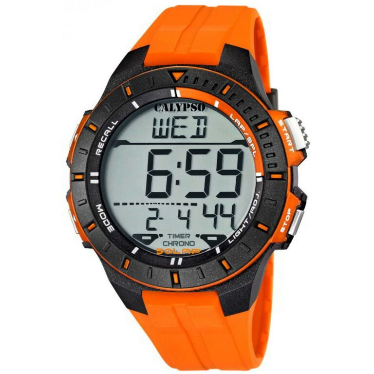 Montre Homme Calypso Digitale Orange Et Noir K5607/1