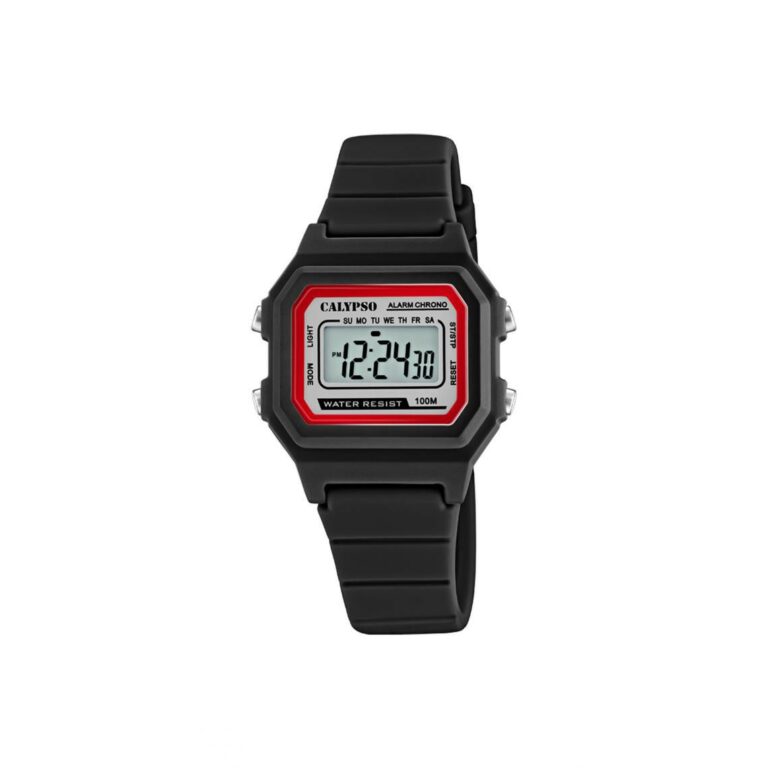 Montre Calypso Digitale Noir Et Rouge Collection Crush K5802/6