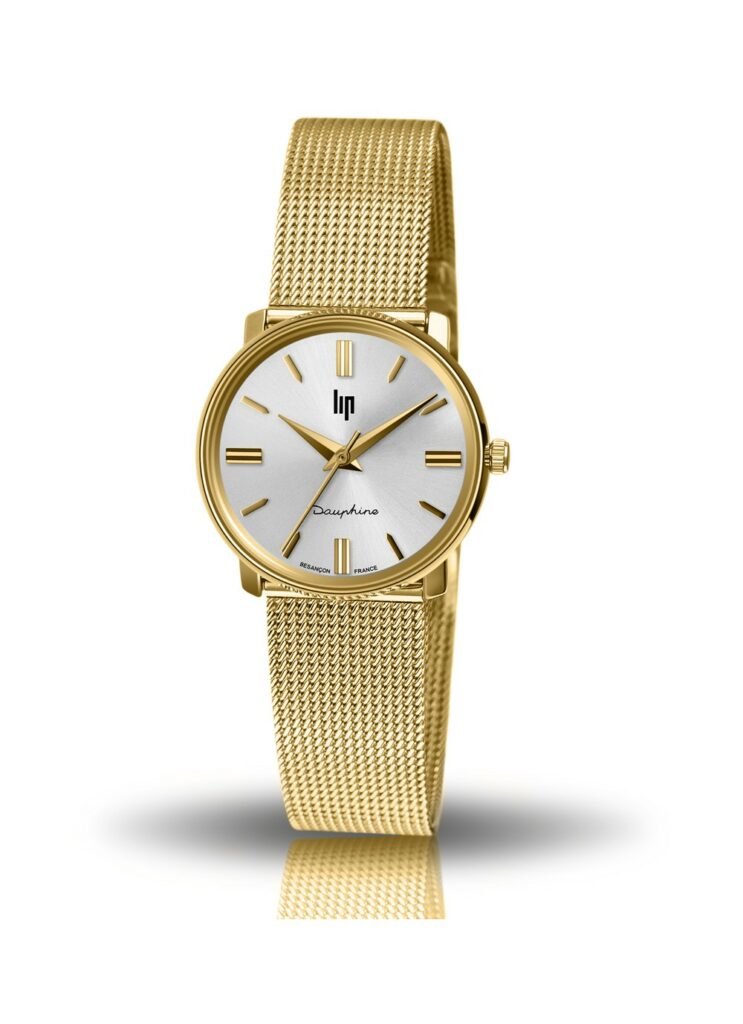 Montre Lip Femme Dauphine Acier Doré Milanais 671474