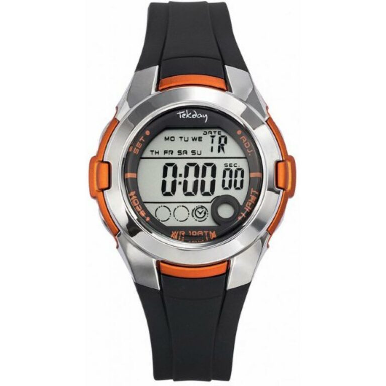 Montre Tekday Enfant Digitale Noir Et Orange 653876