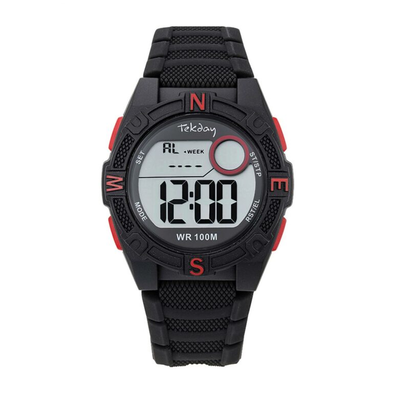 Montre Tekday Enfant Digitale Noire Et Rouge 654703