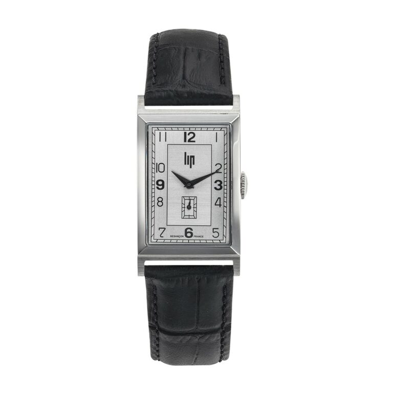 Montre Lip Homme Churchill Acier Et Cuir Noir 671270