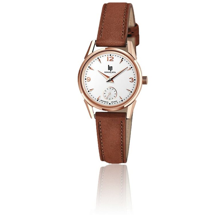 Montre LIP Himalaya Femme 29 Acier Rosé Cuir Marron 671603