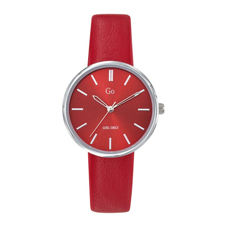 Montre Go Femme Acier Cuir Rouge 699315