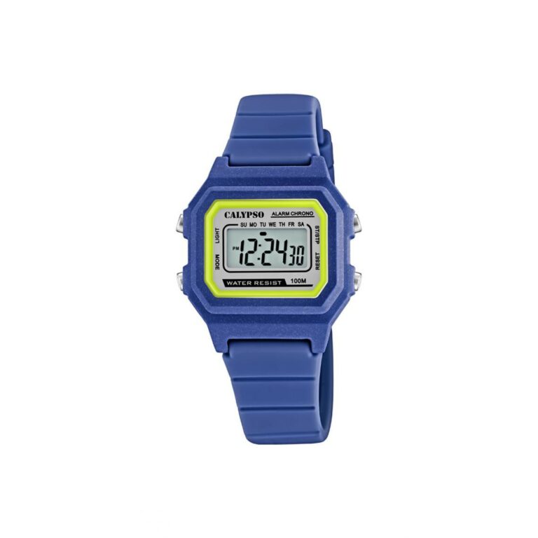 Montre Calypso Digitale Bleu Et Jaune Collection Crush K5802/5