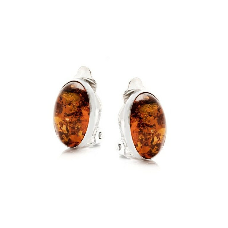 Boucles d'Oreilles Clips Opalook Argent Ambre KM980KR
