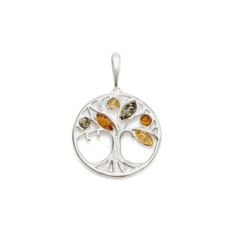 Pendentif Opalook Argent Ambre Arbre De Vie AJW6-1003MR