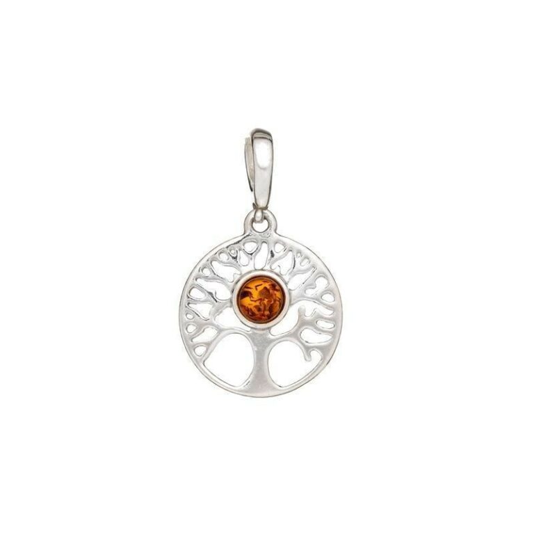 Pendentif Opalook Argent Ambre Arbre De Vie AJW6-943R