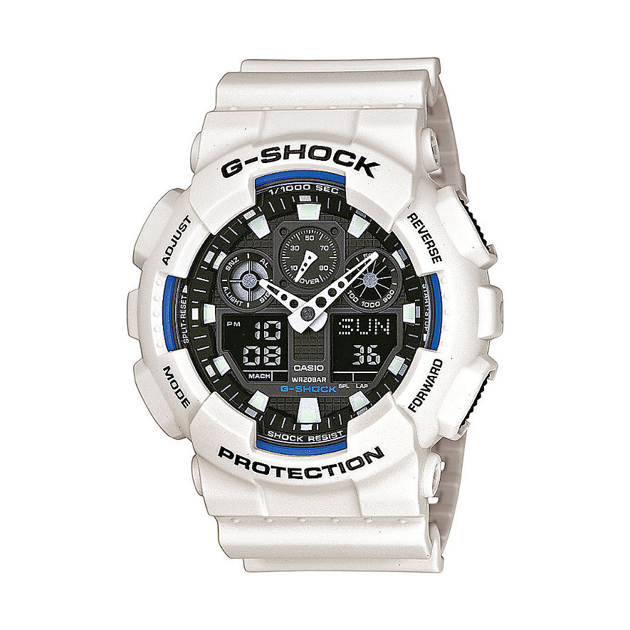 Montre Casio G-Shock Homme Double Affichage Blanche GA-100B-7AER - So Or  Villenave d'Ornon
