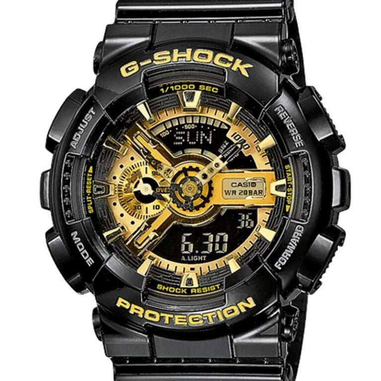 Montre Casio G-Shock Homme Double Affichage Noire Et Dorée GA-110GB-1AER