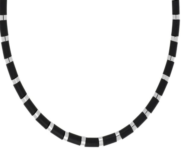 Collier Cargo Homme Acier Et Caoutchouc Noir C42007