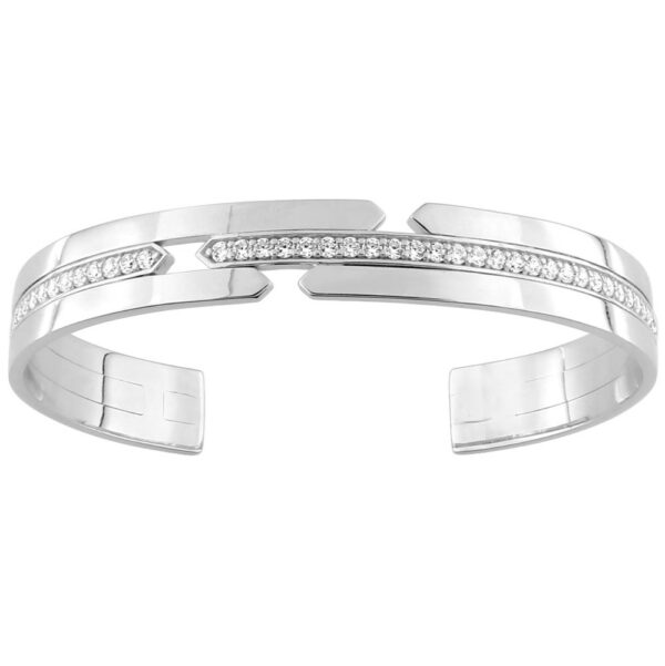 Bracelet Rigide Graphique Murat Paris Argent Oxydes De Zirconium 303203.1