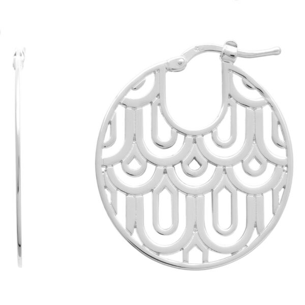 Boucles d'Oreilles Motif Graphique Murat Paris Argent 305137