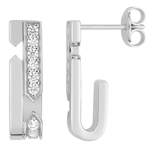 Boucles d'Oreilles Graphique Murat Paris Argent Oxydes De Zirconium 305236.1