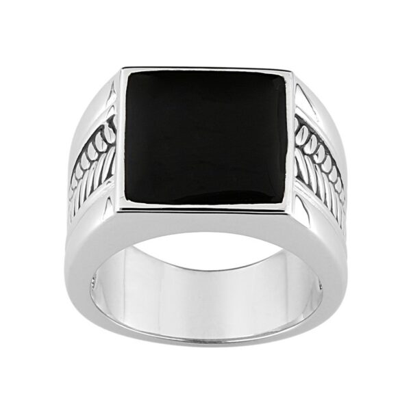 Chevalière Homme Murat 1847 Argent Laque Noire 307246