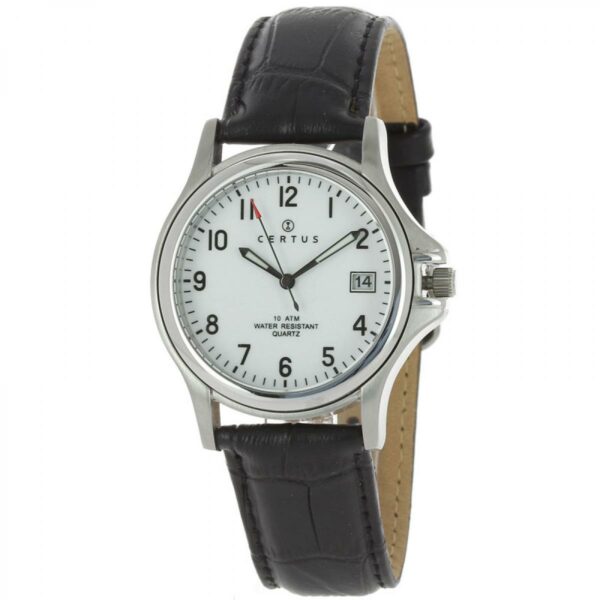 Montre Certus Homme Acier Cuir Noir 610397