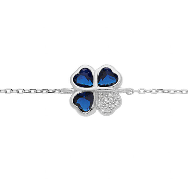 Bracelet Femme Thabora Trèfle Et Cœur Argent et Oxydes