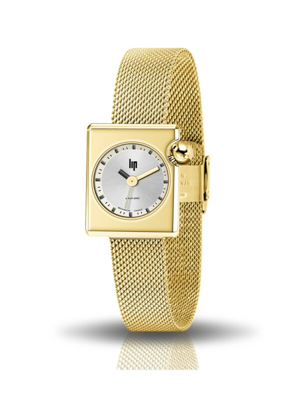 Montre Lip Femme Acier Doré Mach 2000 Mini Square 671177
