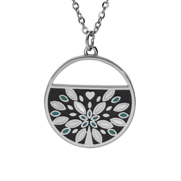 Collier Stella Mia Acier Nacre Noir Bleu 130577