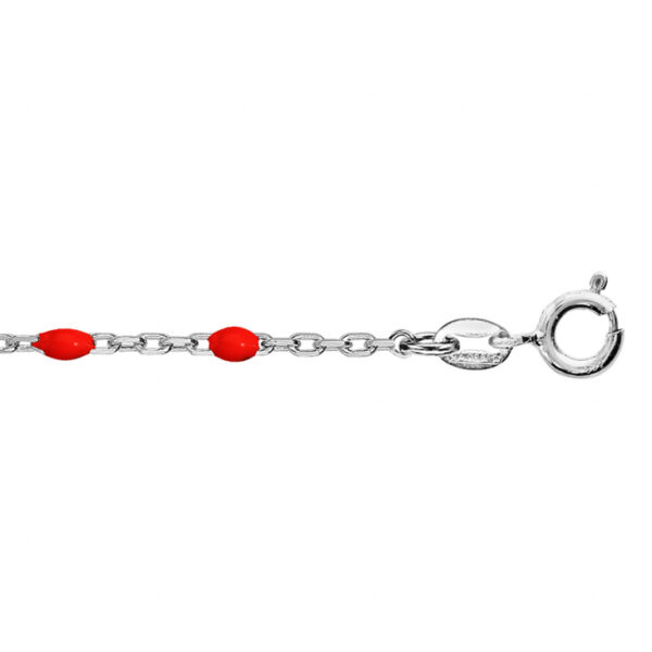 Chaîne de Cheville en Argent et Résine Rouge 050868R