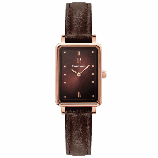 Montre Pierre Lannier Ariane Femme Acier Rosé Cuir Chocolat 050k984