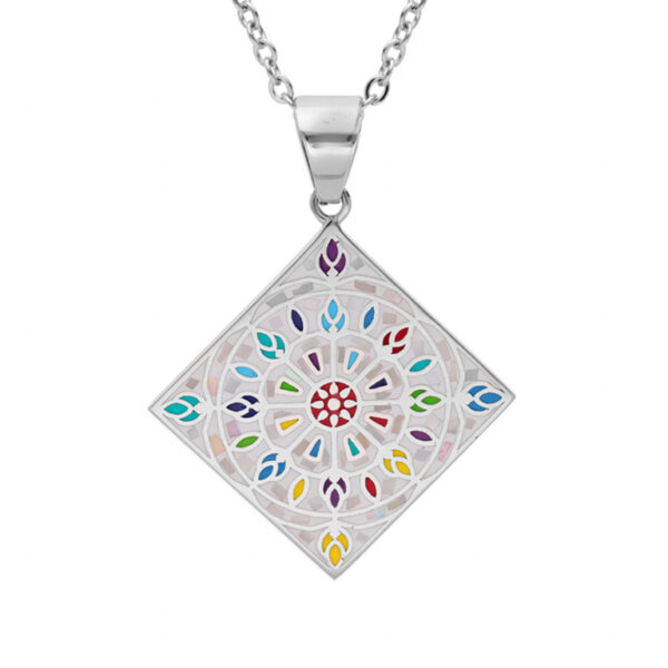 Collier Acier Nacre Losange Multicolore 171682